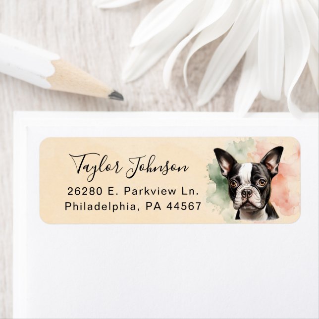 Boston Terrier Return Address Label (Insitu)