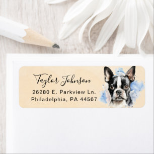 Boston Terrier Return Address Label