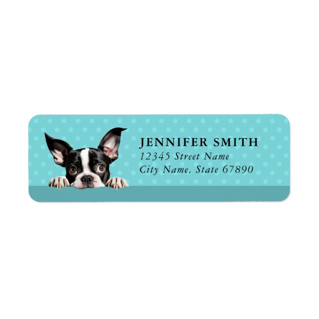 Boston Terrier Return Address Labels (Front)