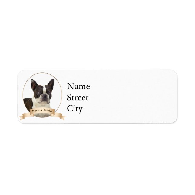 Boston Terrier Return Address Labels (Front)
