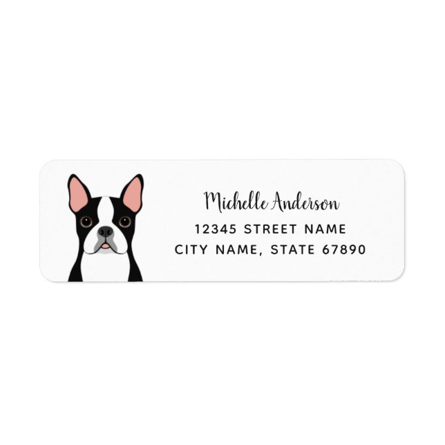 Boston Terrier Return Address Labels (Front)