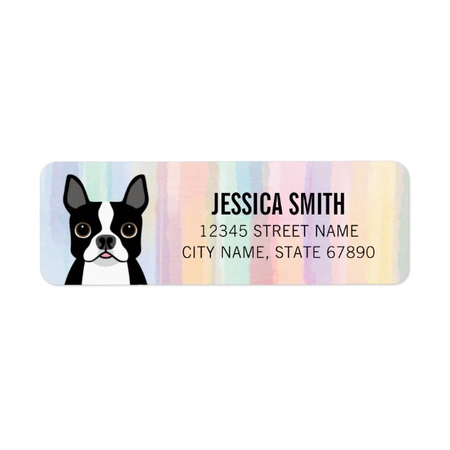 Boston Terrier Return Address Labels (Front)
