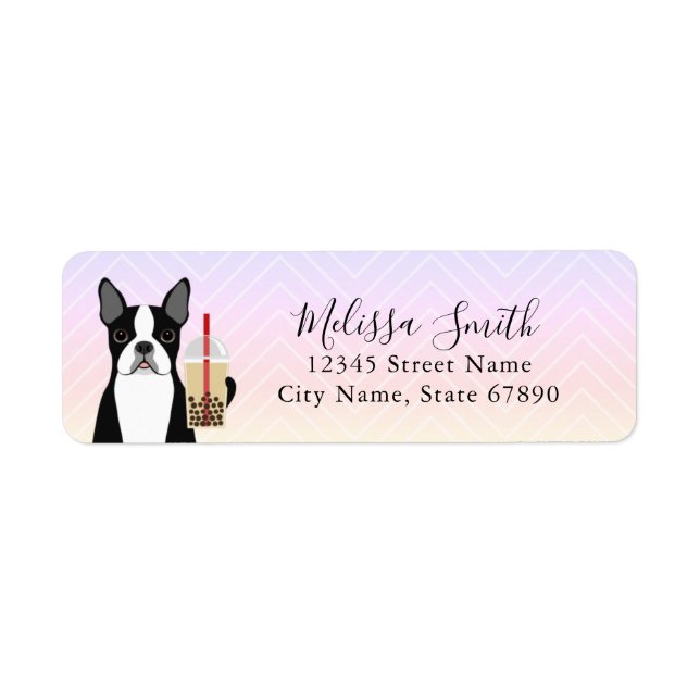 Boston Terrier Return Address Labels (Front)