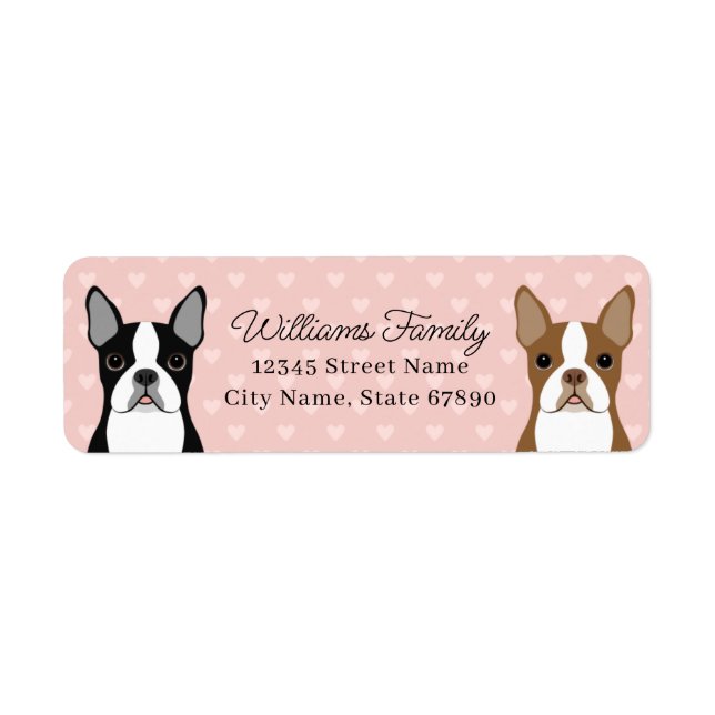 Boston Terrier Return Address Labels (Front)