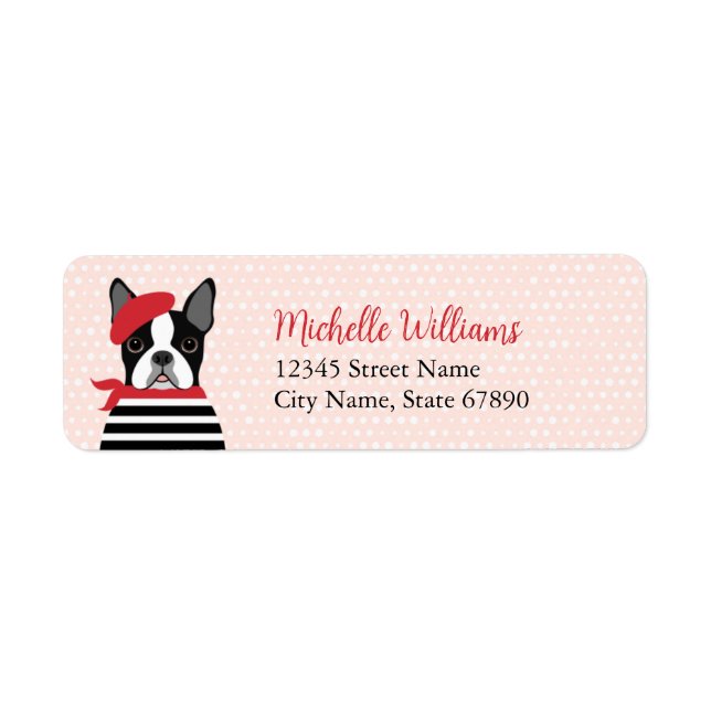 Boston Terrier Return Address Labels (Front)