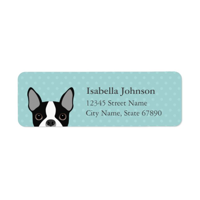Boston Terrier Return Address Labels (Front)