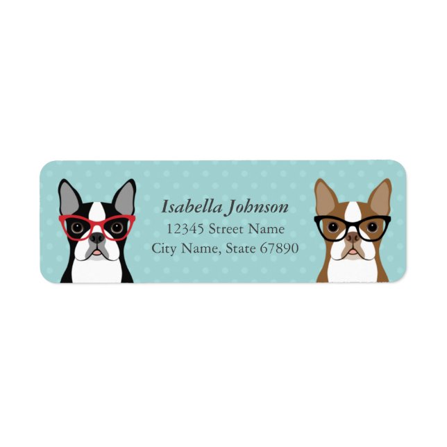 Boston Terrier Return Address Labels (Front)