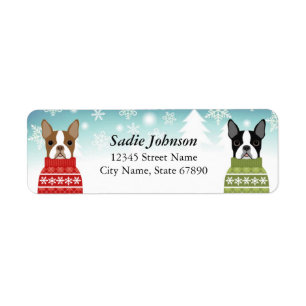 Boston Terrier Return Address Labels