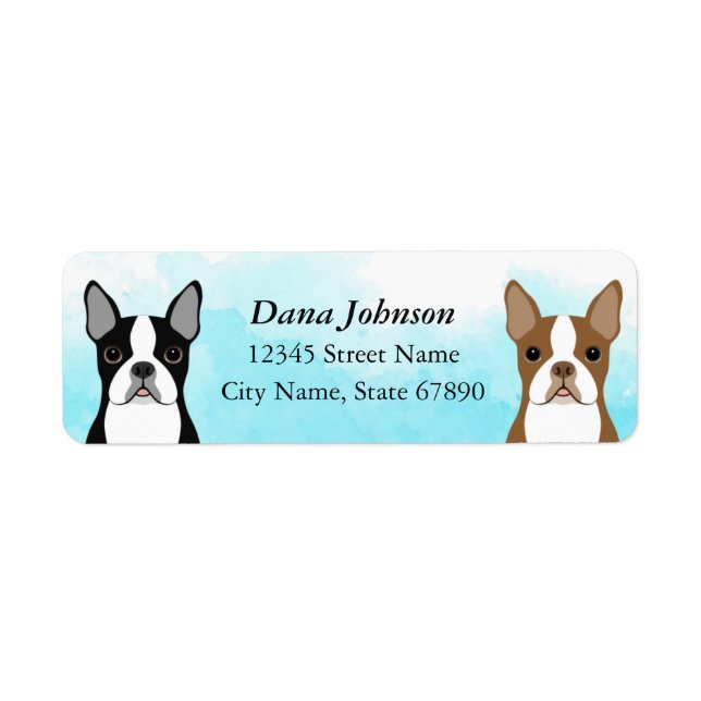 Boston Terrier Return Address Labels (Front)