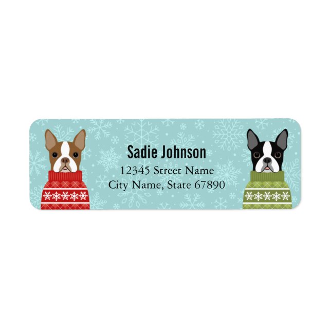 Boston Terrier Return Address Labels (Front)
