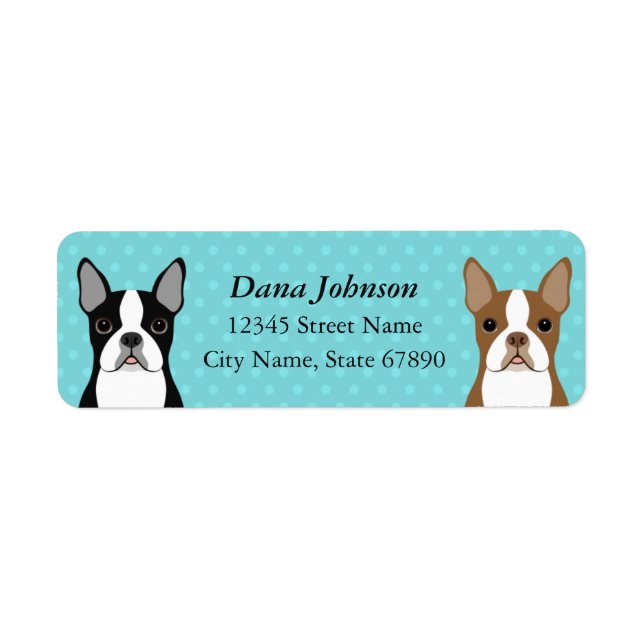 Boston Terrier Return Address Labels (Front)