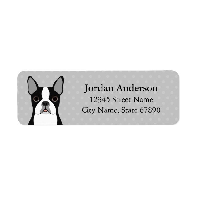 Boston Terrier Return Address Labels (Front)