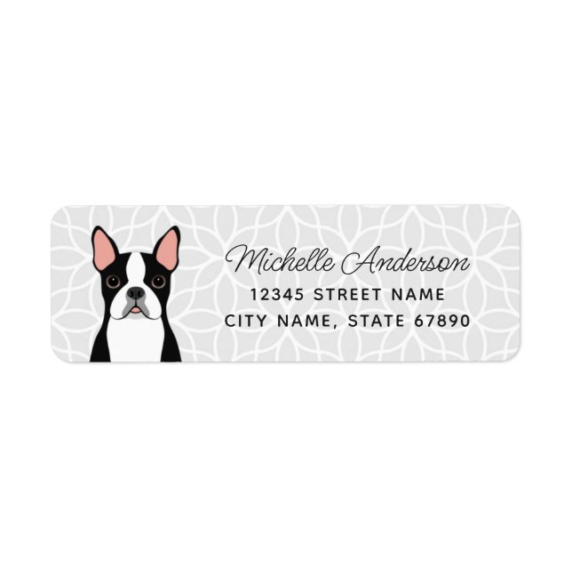 Boston Terrier Return Address Labels (Front)