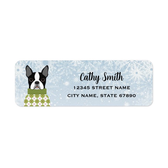 Boston Terrier Return Address Labels (Front)
