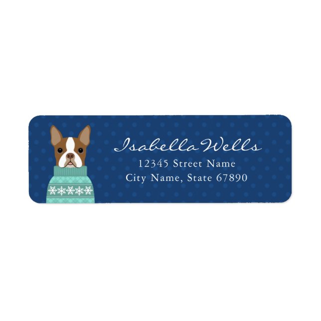 Boston Terrier Return Address Labels (Front)