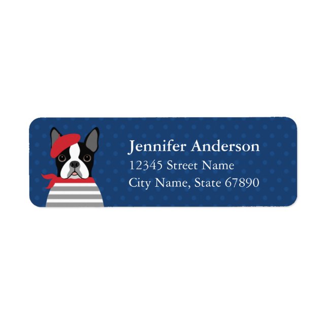 Boston Terrier Return Address Labels (Front)