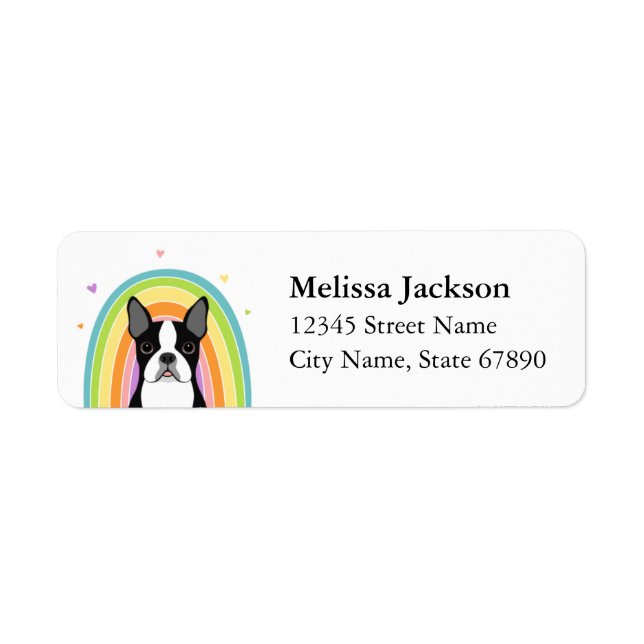 Boston Terrier Return Address Labels (Front)