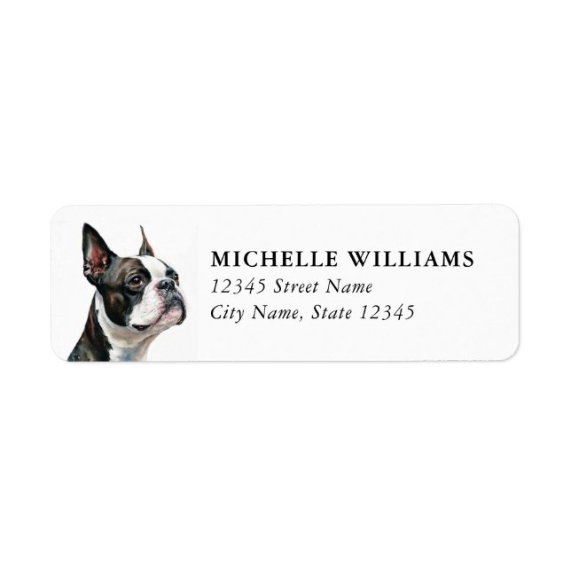 Boston Terrier Return Address Labels (Front)
