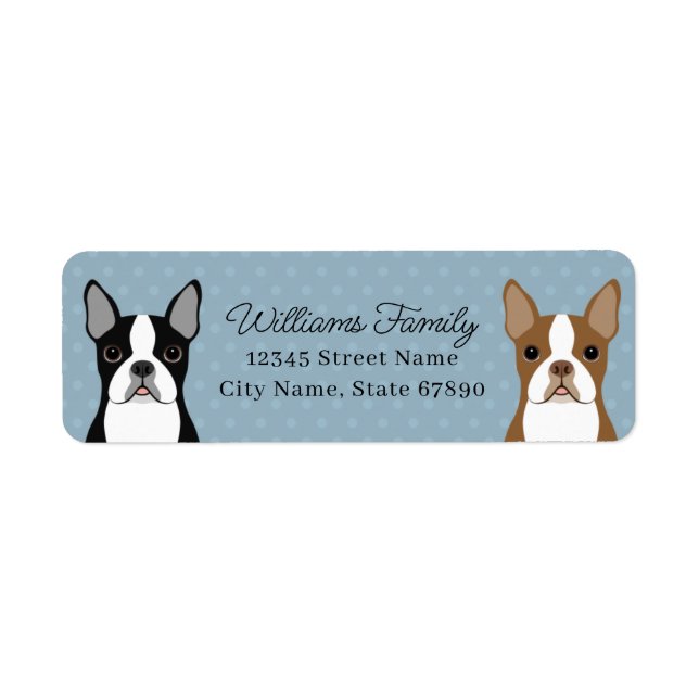 Boston Terrier Return Address Labels (Front)