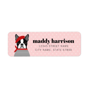 Boston Terrier Return Address Labels