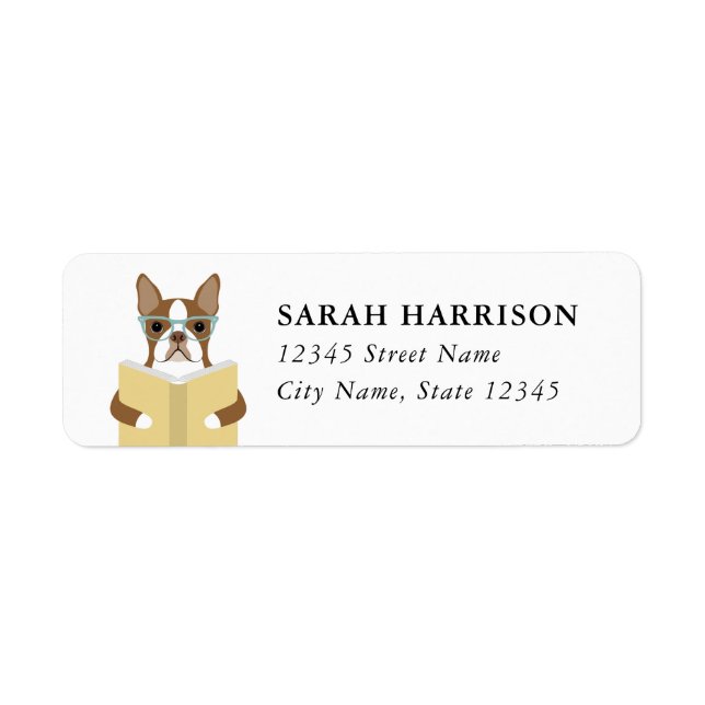 Boston Terrier Return Address Labels (Front)