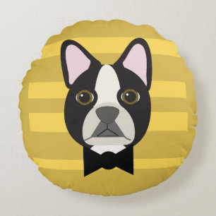 Boston Terrier Round Cushion