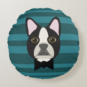 Boston Terrier Round Cushion