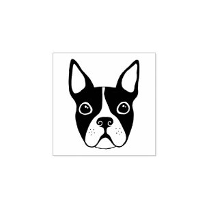 Boston terrier rubber stamp