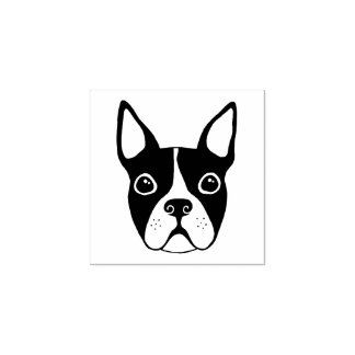 Boston terrier rubber stamp