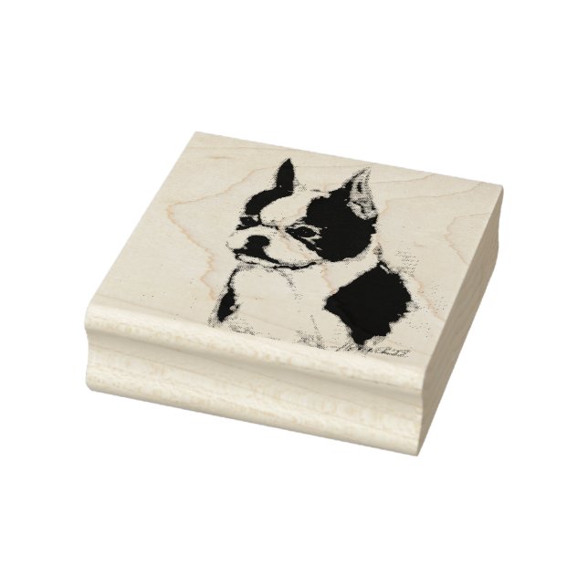Boston Terrier Rubber Stamp (Stamp)