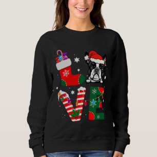Boston Terrier  Santa Claus Christmas Dogs Pyjamas Sweatshirt