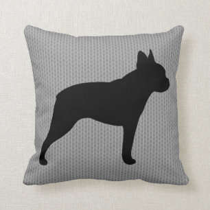 Boston Terrier Silhouette Cushion