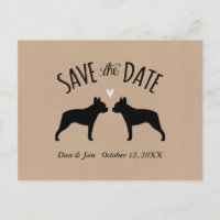 Boston Terrier Silhouettes Wedding Save the Date