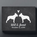 Boston Terrier Silhouettes with Heart and Text Plaque<br><div class="desc"></div>