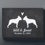 Boston Terrier Silhouettes with Heart and Text Plaque<br><div class="desc"></div>