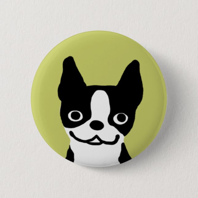 Boston Terrier Smile 6 Cm Round Badge (Front)