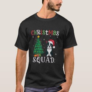 Boston Terrier Squad Boys Girls Kids Christmas Tre T-Shirt