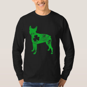 Boston Terrier St Patricks Day Boys Girls Shamrock T-Shirt