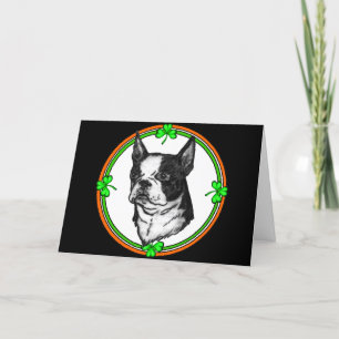 Boston Terrier St. Pattys Card