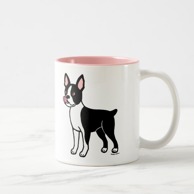 Boston Terrier Standing Two-Tone Coffee Mug (Right)
