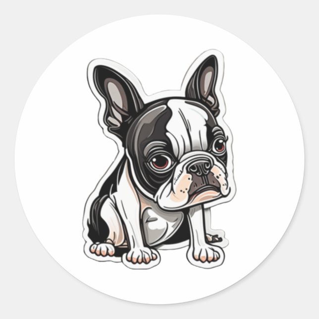 Boston Terrier sticker design (Front)