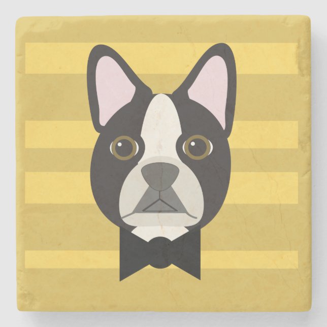 Boston Terrier Stone Coaster (Front)