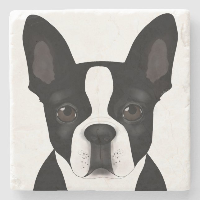 Boston Terrier Stone Coaster (Front)