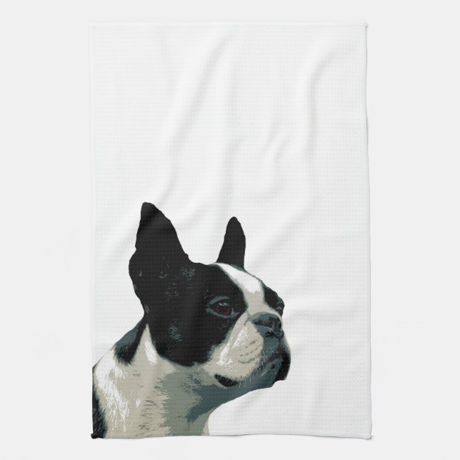 Boston terrier tea towel (Vertical)