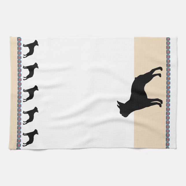 Boston Terrier Tea Towel (Horizontal)
