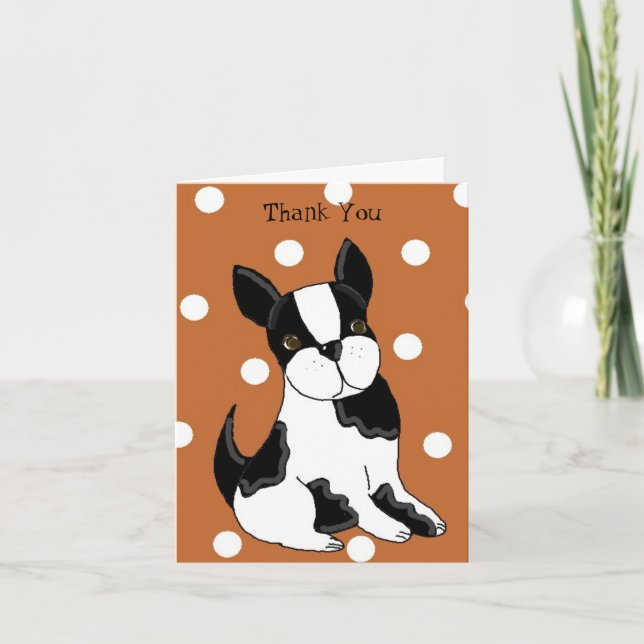Boston Terrier Thank You Card (Front)