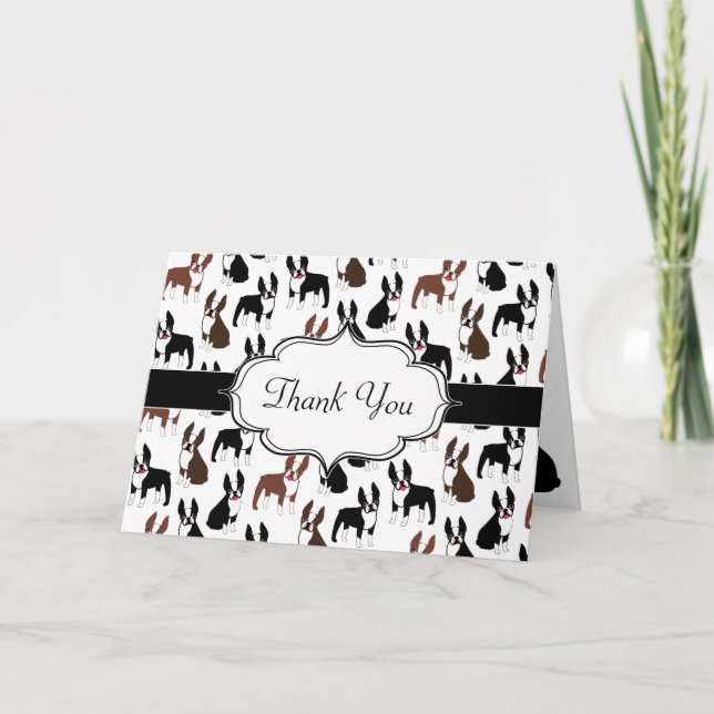 Boston Terrier Thank You Notes (Front)