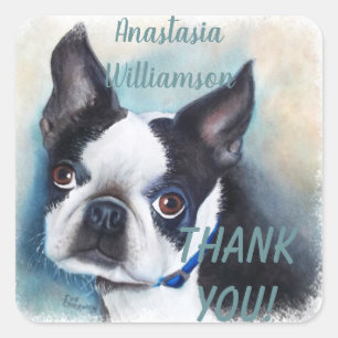 Boston Terrier THANK YOU Square Sticker