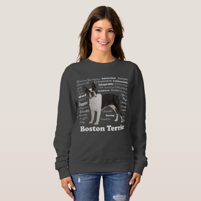 Boston Terrier Traits Sweatshirt (Front Full)