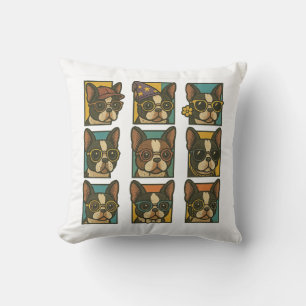 Boston Terrier Trendsetters Cushion